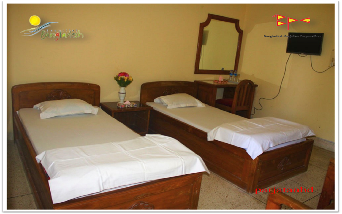 Room Non AC Twin Bed -1, Parjatan Hotel Ne-Taung, Teknaf, Coxs Bazar