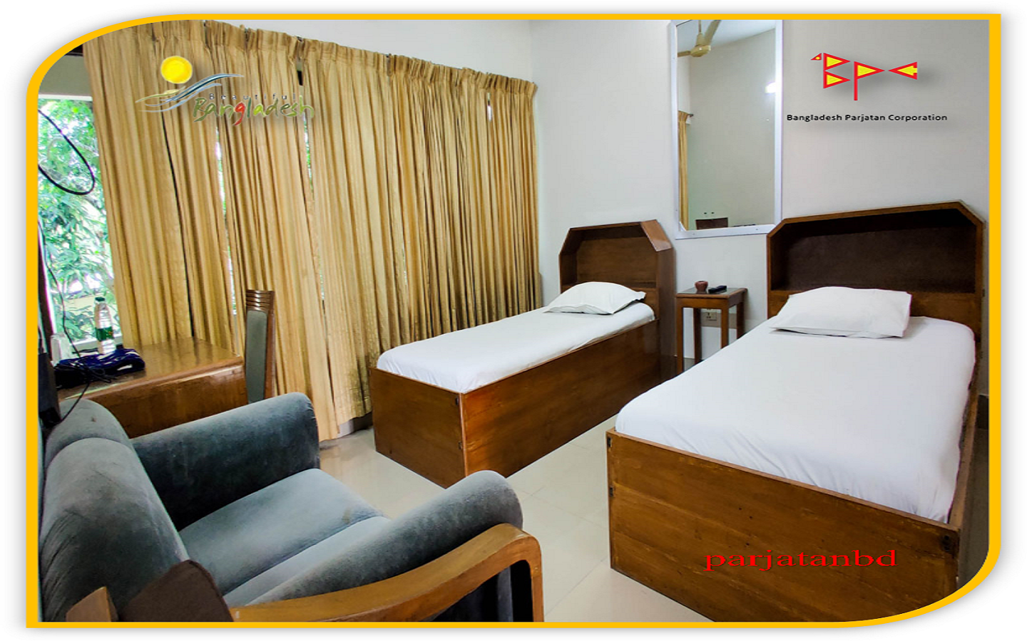 Room Non AC Twin Bed  -1, Parjatan Hotel Modhumoti, Gopalganj