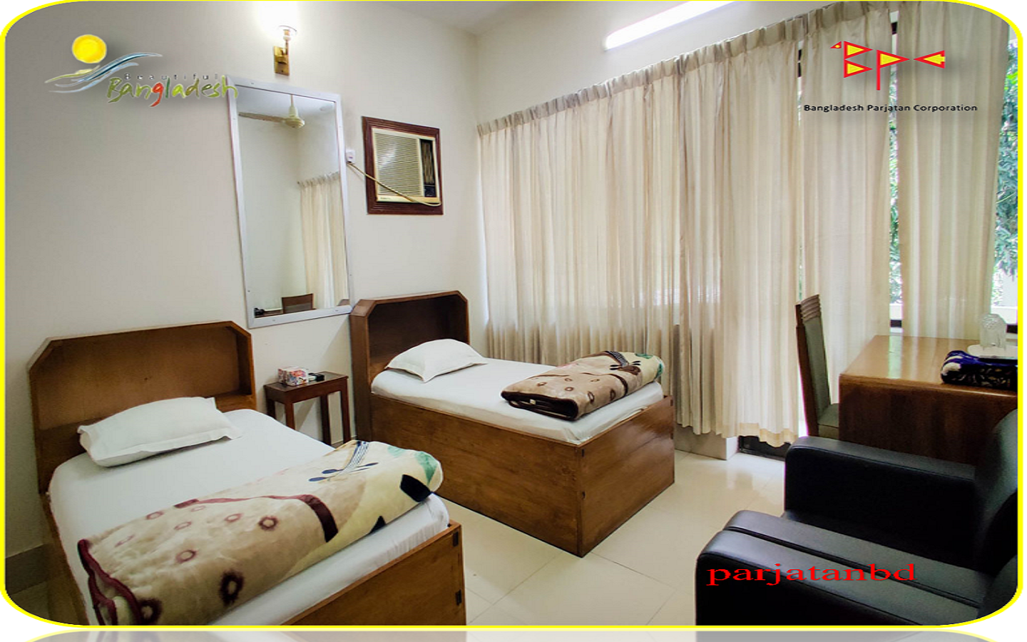 Room AC Twin Bed -1, Parjatan Hotel Modhumoti, Gopalganj